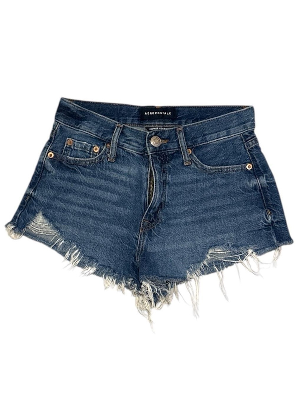 Blue Aeropostale High Waisted Ripped  Shorts